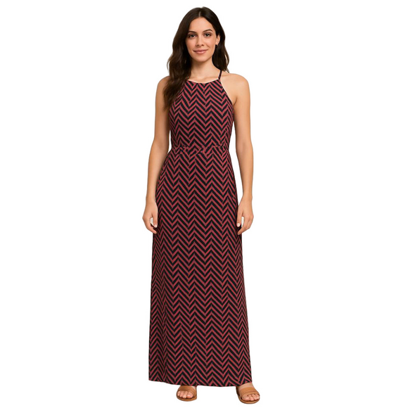 NWOT Loft Sundress Size XS Petite Woman’s Navy Blue Pink Maxi Dress - Picture 1 of 9